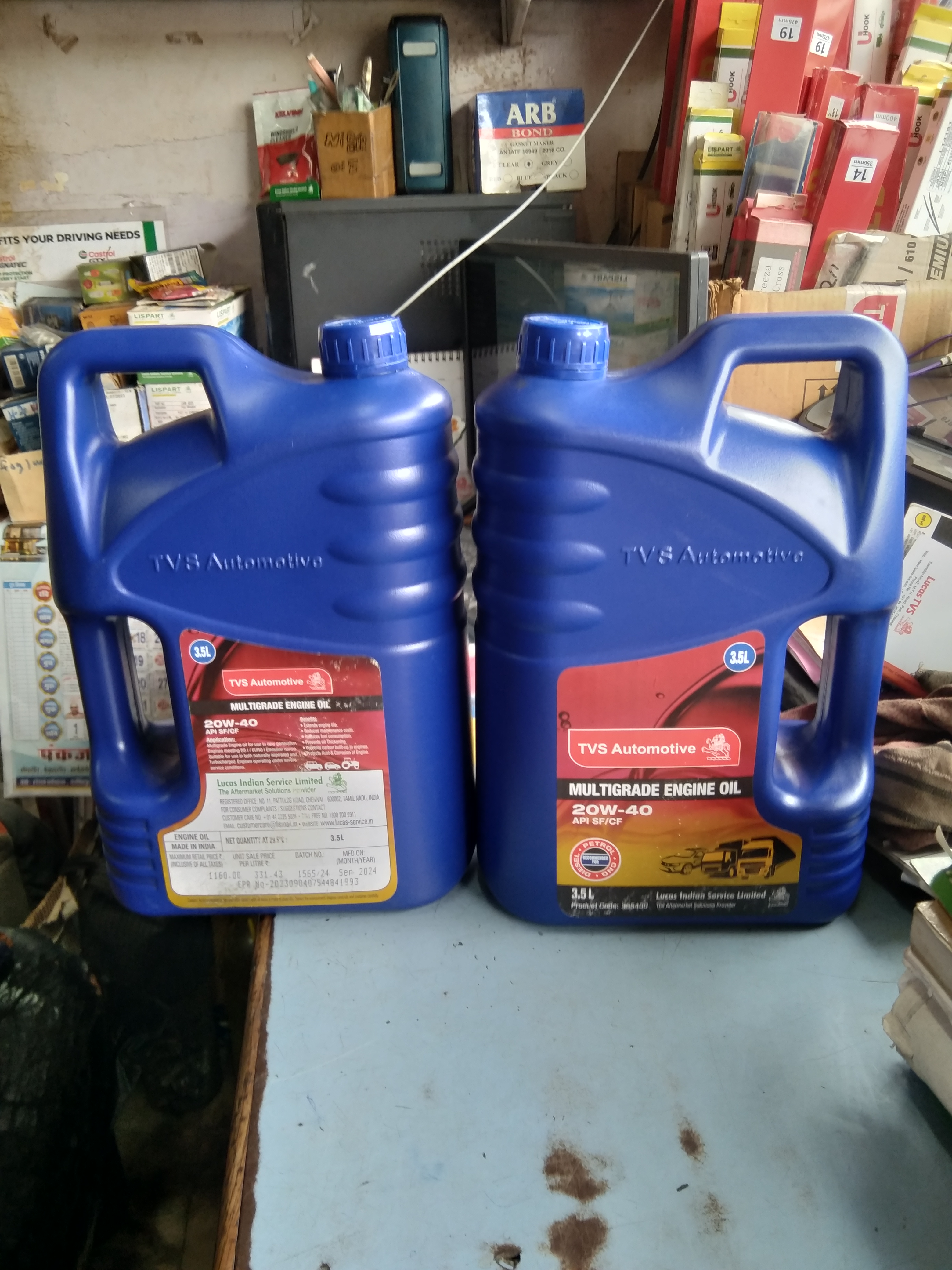 Tvs auto motive oil 20w-40 3.5lt api sf/cf